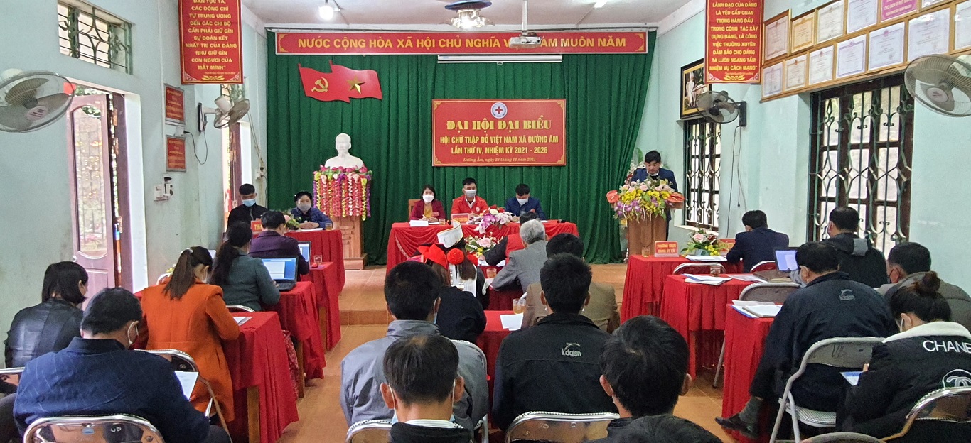 Đại hội Đại biểu Hội chữ thập đỏ xã Đường Âm lần thứ IV nhiệm kỳ 2021 - 2026