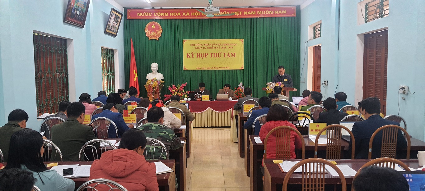 Kỳ họp thứ Tám HĐND xã Minh Ngọc khóa IX nhiệm kỳ 2021 - 2026