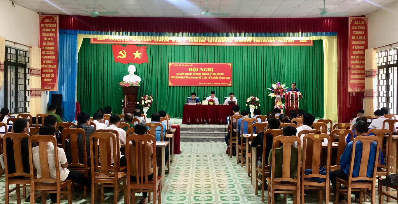 Hội nghị sơ kết giữa nhiệm kỳ thực hiện Nghị quyết Đại hội Đảng bộ xã Minh Sơn khóa VI, nhiệm kỳ 2020 - 2025