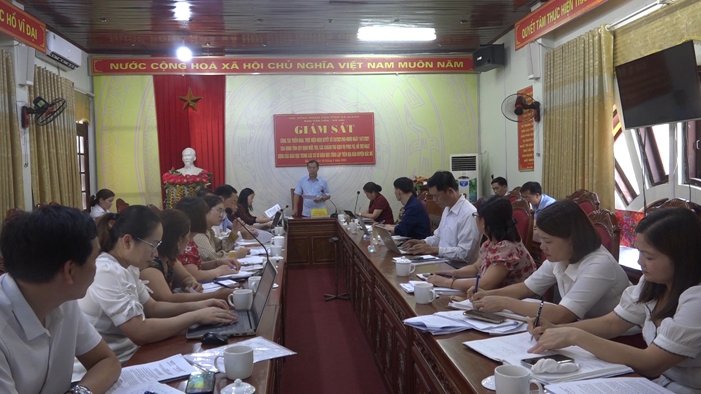 Ban Văn hóa – Xã hội HĐND tỉnh giám sát tại huyện Bắc Mê